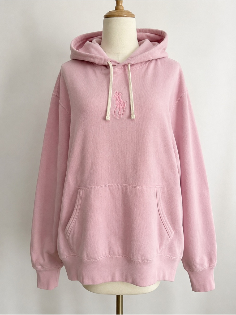 Polo Ralph Lauren Big Pony Pink Fleece Hoodie Pullover Size L - Picture 4 of 16